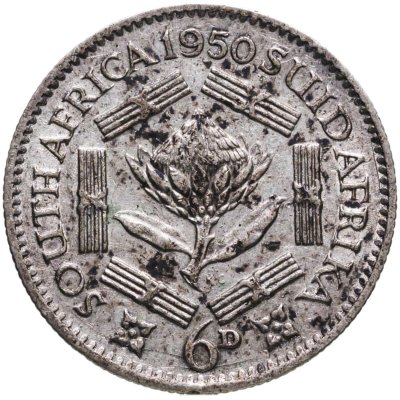 купить ЮАР 6 пенсов (pence) 1950