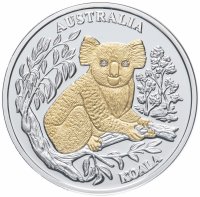 Купить Либерия 10 долларов 2005 серия Вымирающие виды "Австралийская коала"