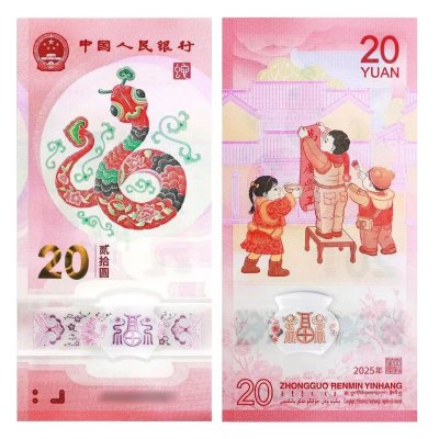 купить Китай 20 юаней 2025 «Китайский календарь - год змеи»