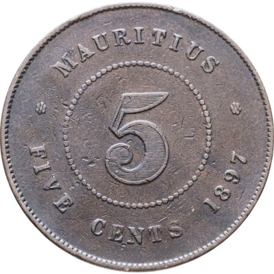 купить Маврикий 5 центов (cents) 1897
