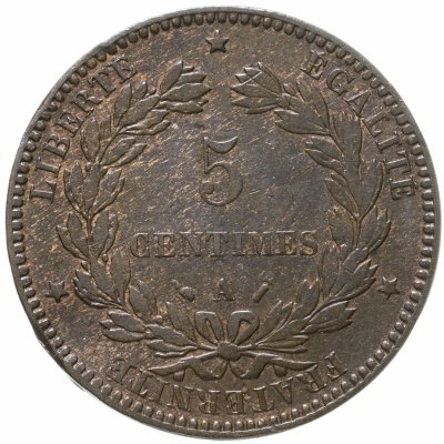 купить Франция 5 сантимов (centimes) 1892