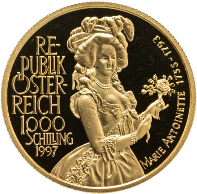 купить Австрия 1000 шиллингов (shillings) 1997 Proof "Габсбургские трагедии - Мария-Антуанетта"