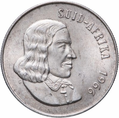 купить ЮАР 1 ранд (рэнд, rand) 1966 Надпись на языке африкаанс - "SUID-AFRIKA"
