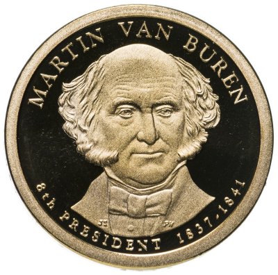 купить США 1 доллар (dollar) 2008 S Proof Мартин Ван Бюрен знак монетного двора "S" - Сан-Франциско