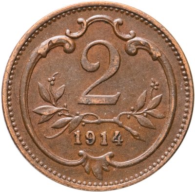 купить Австрия 2 геллера (heller) 1914