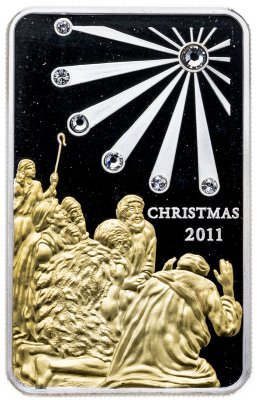 купить Острова Кука 5 долларов 2011 "Рождество", в футляре