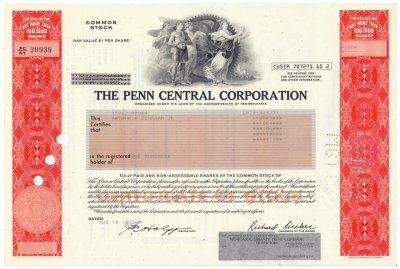 купить Акция США THE PENN CENTRAL CORPORATION 1980- 1981 гг.