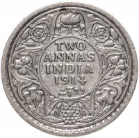 купить Британская Индия 2 анны (annas) 1914 Знак монетного двора: "•" - Бомбей