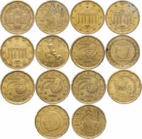 купить Европа набор из 14 монет 20 центов 1999-2008