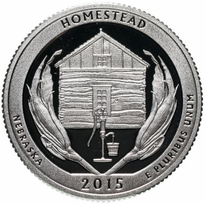 купить США 25 центов (квотер, 1/4 доллара, quarter dollar) 2015 Национальный монумент Гомстед