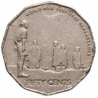 купить Австралия 50 центов (cents) 2005 60 лет со дня окончания Второй Мировой войны
