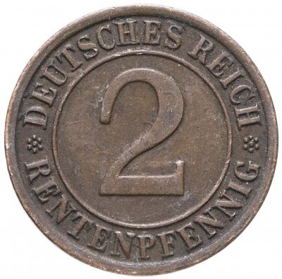 купить Германия (Веймарская республика) 2 пфеннига (rentenpfennig) 1924