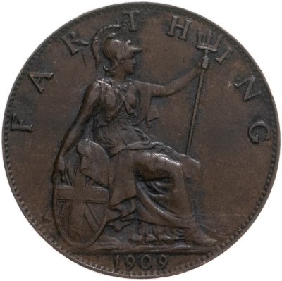 купить Великобритания 1 фартинг (farthing) 1909