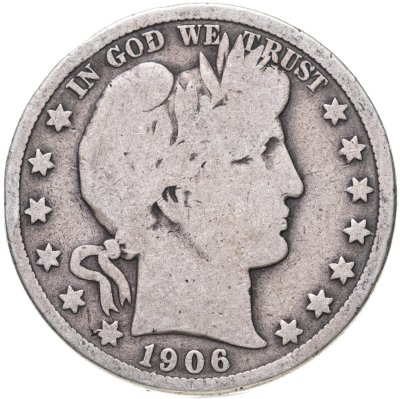 купить США 50 центов (1/2 доллара, half dollar) 1906 "50 центов Барбера" Без отметки монетного двора