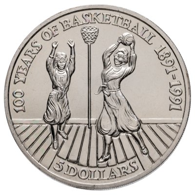 купить Ниуэ 5 долларов (dollars) 1991 "100 лет баскетболу"