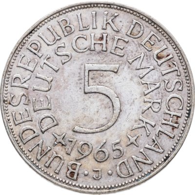 купить Германия 5 марок (mark) 1965 J знак монетного двора: "J" - Гамбург