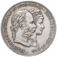 Купить Австро-Венгрия 2 гульдена 1879 "Годовщина серебряной свадьбы Франца Иосифа I"