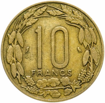 купить Камерун 10 франков (franc) 1967