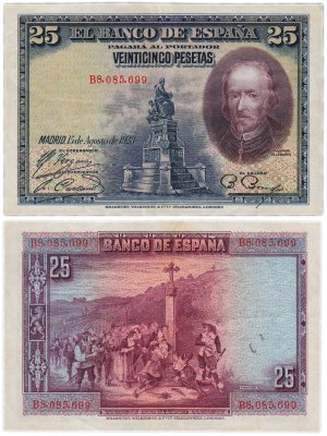 купить Испания 25 песет 1928 (Pick 74.b)