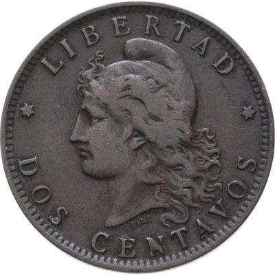 купить Аргентина 2 сентаво (centavos) 1890