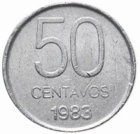 Купить Аргентина 50 сентаво (centavos) 1983