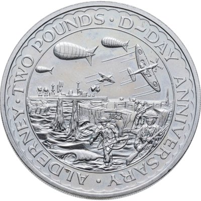 купить Олдерни 2 фунта (pounds) 1994 "50 лет высадке в Нормандии"