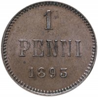 купить 1 пенни (penni) 1893, монета для Финляндии