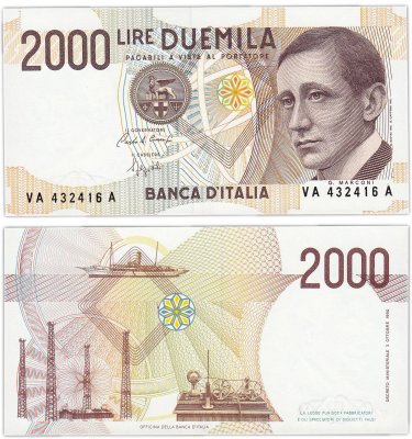 купить Италия 2000 лир 1990