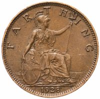 Купить Великобритания 1 фартинг (farthing) 1928