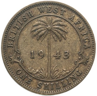 купить Британская Западная Африка 1 шиллинг (shilling) 1943