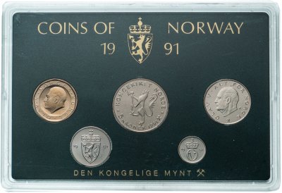 купить Норвегия набор монет (5 штук) 1991 в футляре