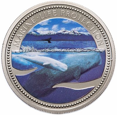 купить Палау 1 доллар 2002 "Подводный мир - Вымирающие виды - Кашалот"
