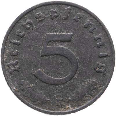 купить Германия, Третий рейх 5 рейхспфеннигов (reichspfennig) 1943, знак монетного двора: "E" - Мульденхюттен