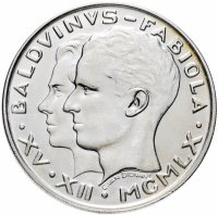 Купить Бельгия 50 франков 1960 "Свадьба короля Бодуэна и доны Фабиолы де Мора и Арагон"