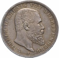 купить Германская Империя, Вюртемберг 5 марок 1908 F