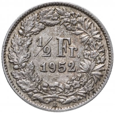 купить Швейцария 1/2 франка (franc) 1952