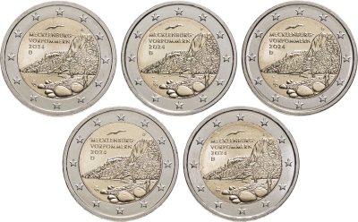 купить Германия 2 евро 2024 "Мекленбург-Передняя Померания (холм Кёнигсштуль)" комплект ADFGJ