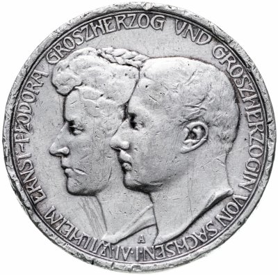 купить Германская империя, Саксен-Веймар-Эйзенах 3 марки (mark) 1910 Свадьба Вильгельма и Феодоры