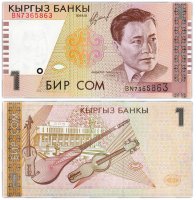 купить Киргизия 1 сом 1999 год Pick 15