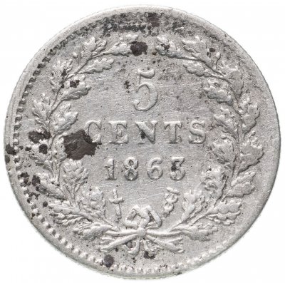 купить Нидерланды 5 центов (cents) 1863