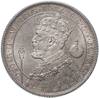 купить Швеция 2 кроны (kronor) 1897 "25 лет вступлению на престол Короля Оскара II (серебряный юбилей)"