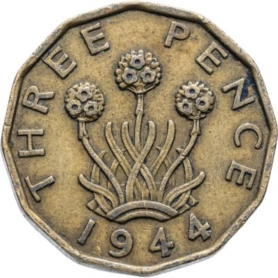 купить Великобритания 3 пенса (pence) 1944