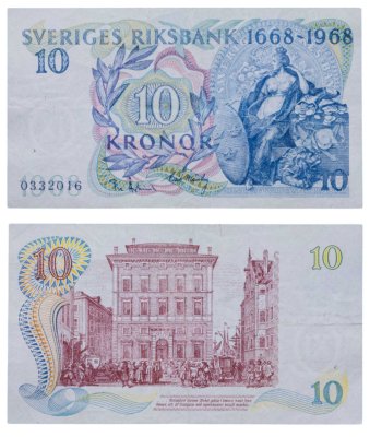 купить Швеция 10 крон 1968
