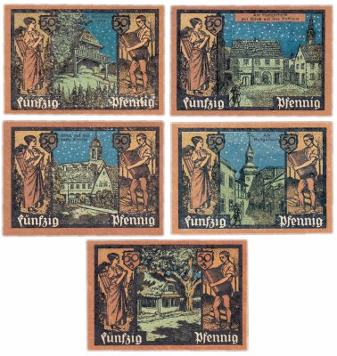 купить Германия (Силезия: Грюнберг) набор из 5 нотгельдов 1921 (489.1a/B1)