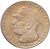 купить Польша 10 злотых (zlotych) 1967 "20 лет со дня смерти Кароля Сверчевского"