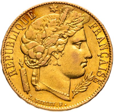 купить Франция 20 франков (francs) 1851, знак монетного двора: "А" - Париж