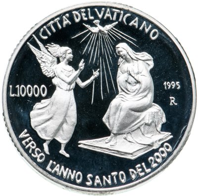 купить Ватикан 10000 лир (lire) 1995 "Святой Год 2000 - Благовещение"