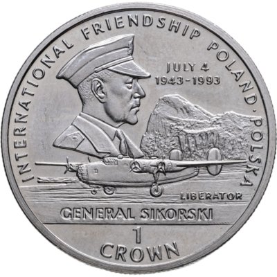 купить Гибралтар 1 крона (crown) 1993 Генерал Сикорский