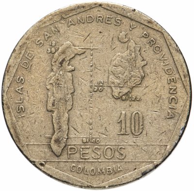 купить Колумбия 10 песо (pesos) 1981-1988, случайная дата