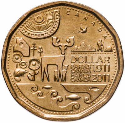 купить Канада 1 доллар (dollar) 2011 100 лет организации Парки Канады
